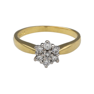 18ct Gold & Diamond Set Flower Cluster Ring