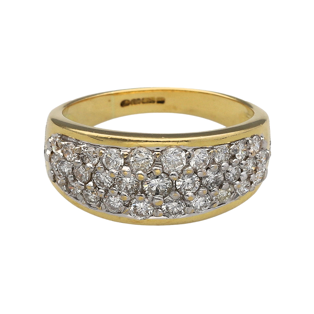 18ct Gold & Diamond Set Wide Band Ring