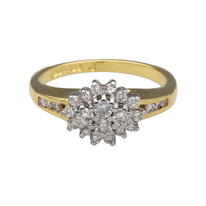 18ct Gold & Diamond Set Cluster Ring