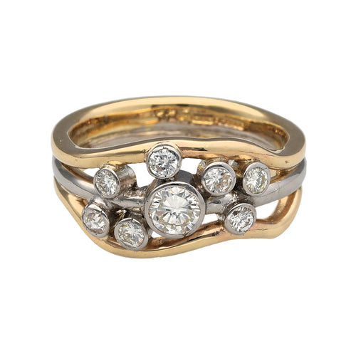 9ct Gold & Diamond Set Bubble Ring