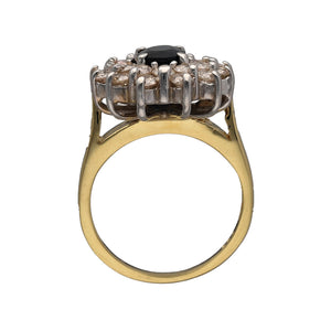 18ct Gold Diamond & Sapphire Set Cluster Ring