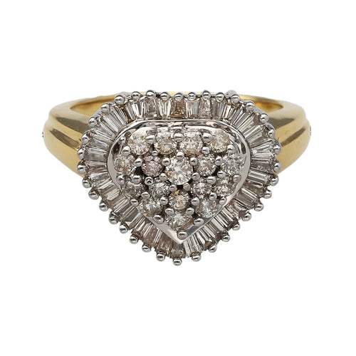 9ct Gold & Diamond Heart Cluster Ring