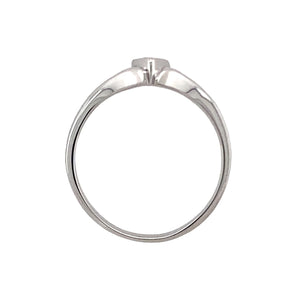 18ct White Gold & Diamond Set Wishbone Ring