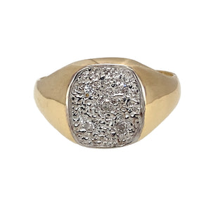 9ct Gold & Diamond Set Signet Ring