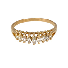 Load image into Gallery viewer, 18ct Gold &amp; Diamond Set Marquise Cut Band Ring
