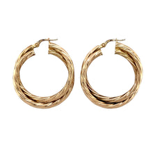 Load image into Gallery viewer, 9ct Gold Double Twist Hoop Creole Earrings
