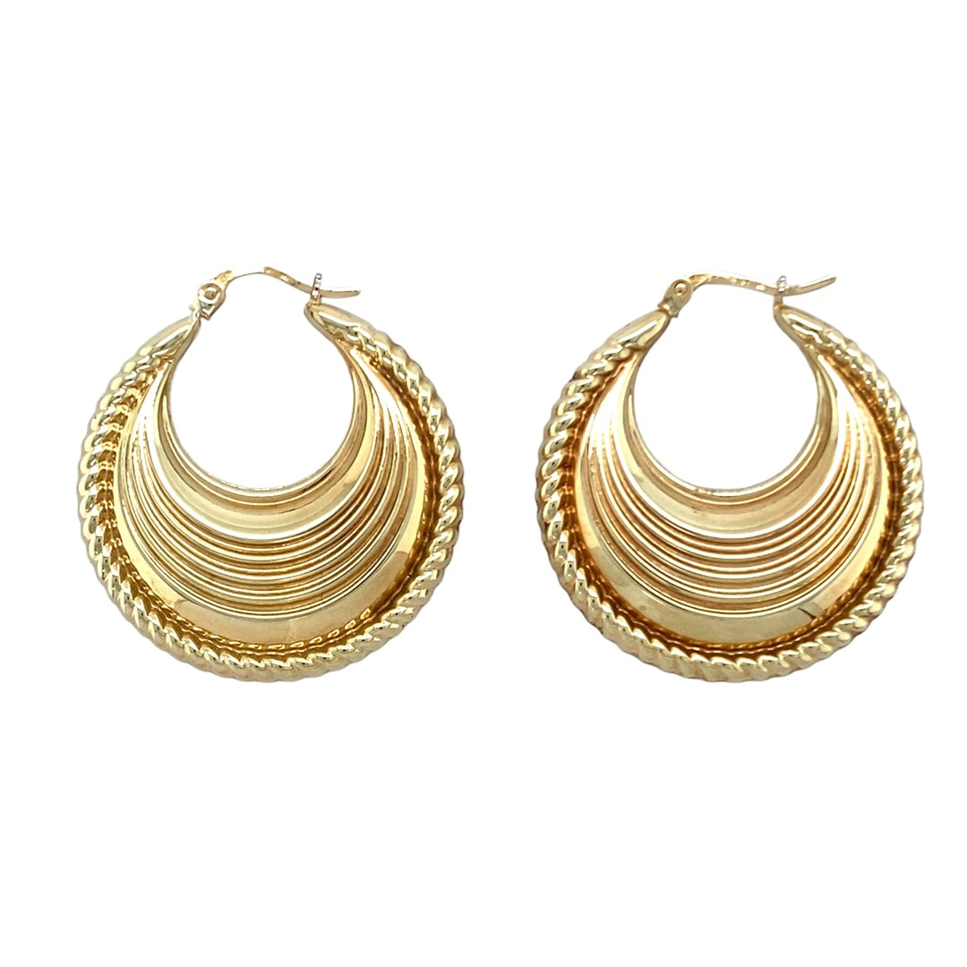 9ct Gold Patterned Fancy Creole Earrings – Gold Reserves Jewellers