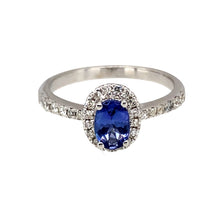 Load image into Gallery viewer, 18ct White Gold Diamond &amp; Tanzanite Set Halo Ring
