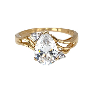 14ct Gold & Cubic Zirconia Set Dress Ring