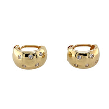 Load image into Gallery viewer, 9ct Gold &amp; Cubic Zirconia Set Huggie Clip On Earrings
