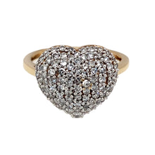 Load image into Gallery viewer, 9ct Gold &amp; Diamond Pave Set Heart Ring
