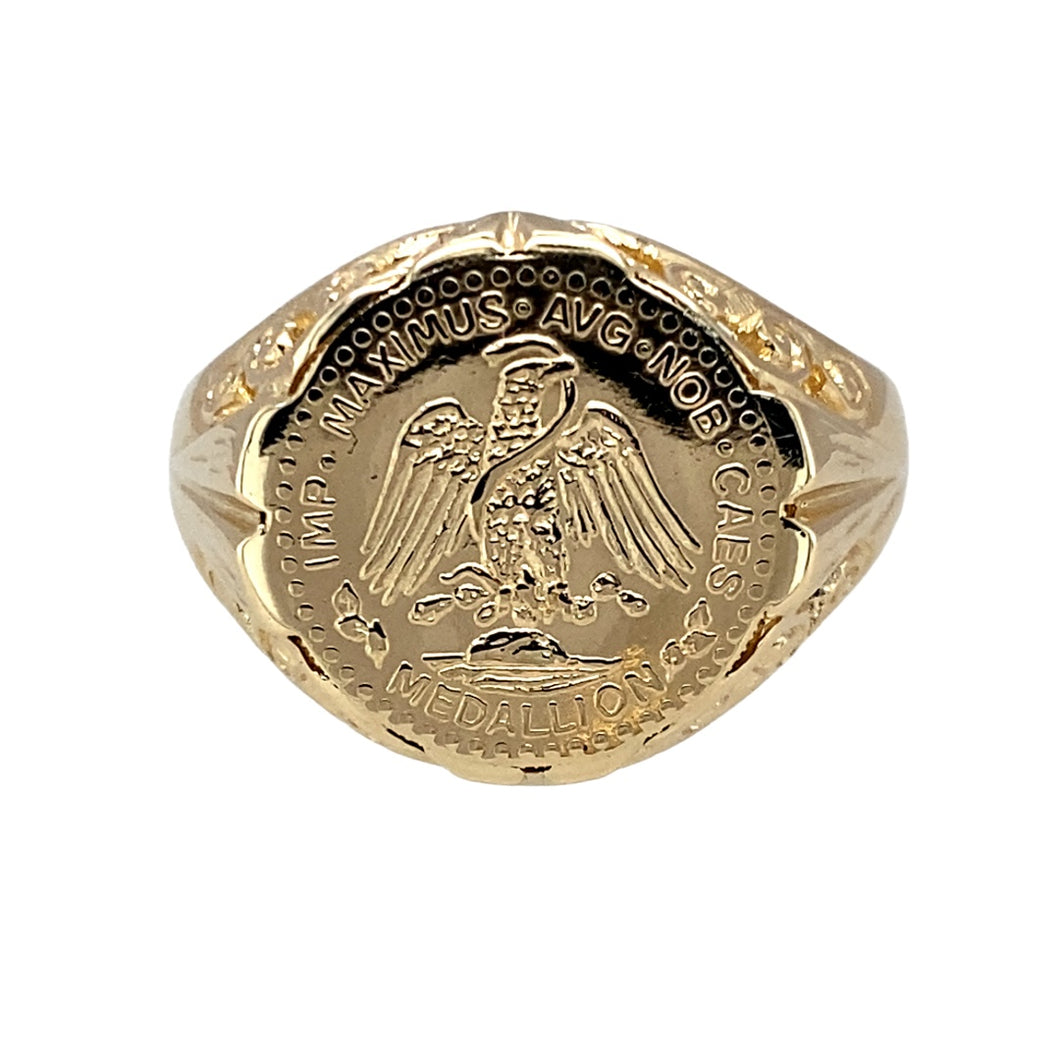 9ct Gold Eagle Coin Style Ring