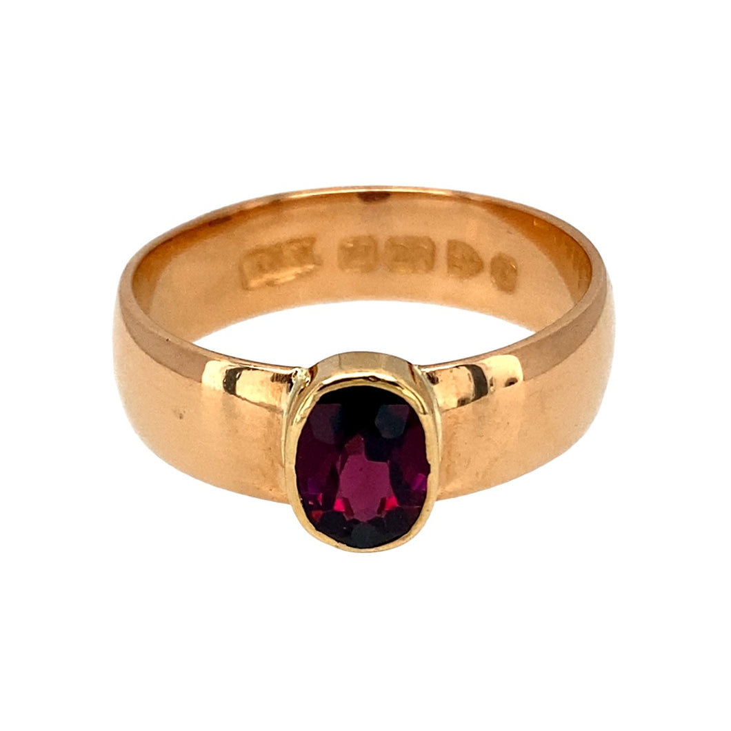 22ct Gold & Pink Tourmaline Set Band Ring