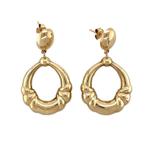 9ct Gold Patterned Drop Earrings