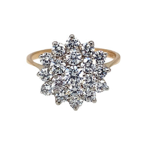 9ct Gold & Cubic Zirconia Set Cluster Ring