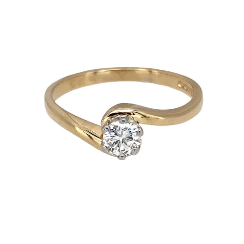 9ct Gold & Diamond Set Solitaire Ring