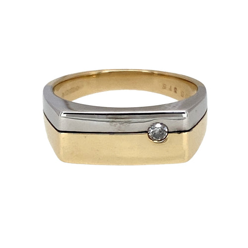 9ct Gold & Diamond Set Signet Ring