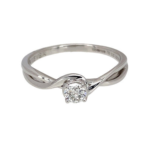 18ct White Gold & Diamond Set Solitaire Ring