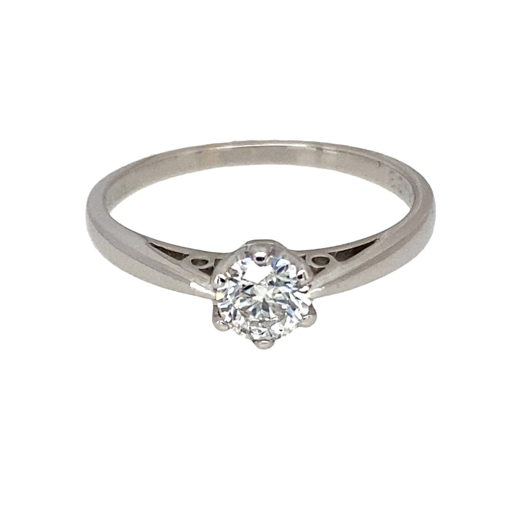 18ct White Gold & Diamond Set Solitaire Ring