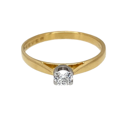 18ct Gold & Diamond Set Solitaire Ring