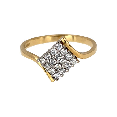 18ct Gold & Diamond Set Wrap Over Cluster Ring