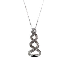 Load image into Gallery viewer, 9ct White Gold &amp; Diamond Set Swirl 18&quot; Necklace
