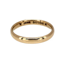 Load image into Gallery viewer, Preowned 9ct Yellow Gold 3mm Wedding Band Ring in size N with the weight 2.20 grams
