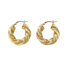 Load image into Gallery viewer, 9ct Gold Twisted Hoop Creole Earrings
