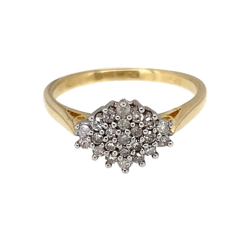 9ct Gold & Diamond Set Cluster Ring