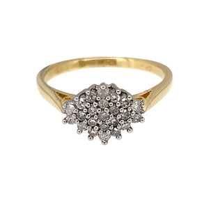 9ct Gold & Diamond Set Cluster Ring