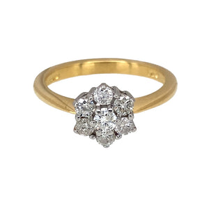 18ct Gold & Diamond Set Flower Cluster Ring