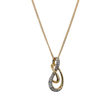 Load image into Gallery viewer, 9ct Gold &amp; Diamond Set Swirl 18&quot; Necklace
