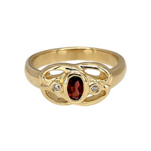 Load image into Gallery viewer, 9ct Gold Diamond &amp; Garnet Set Clogau Ring
