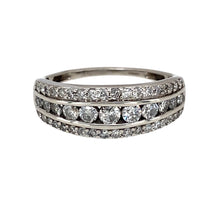 Load image into Gallery viewer, 9ct White Gold &amp; Diamond Set Three Row Band Ring
