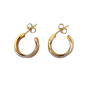 18ct Gold Twisted Hoop Stud Earrings