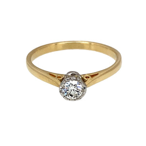 9ct Gold & Diamond Set Solitaire Ring