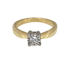 Load image into Gallery viewer, 9ct Gold &amp; Diamond Illusion Set Solitaire Ring
