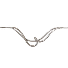 Load image into Gallery viewer, Preowned 9ct White Gold &amp; Diamond Set Swirl 16&quot; Necklace with the weight 5 grams
