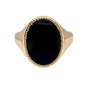 9ct Gold & Onyx Set Oval Signet Ring