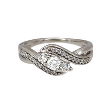 Load image into Gallery viewer, 9ct White Gold &amp; Diamond Set Trilogy Twist Ring
