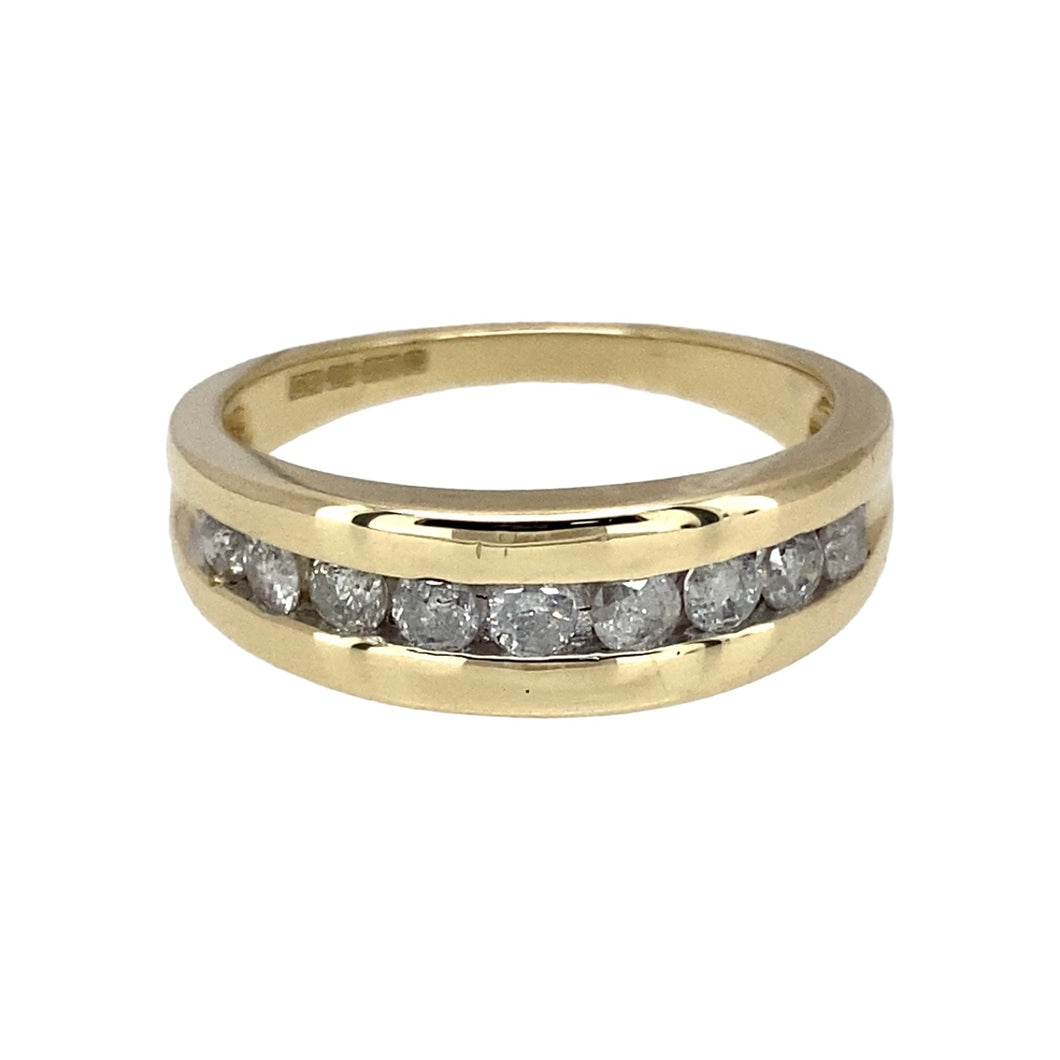 9ct Gold & Diamond Set Band Ring