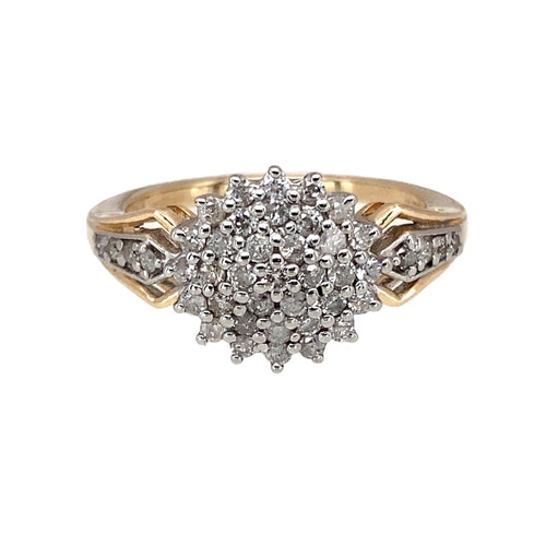 9ct Gold & Diamond Set Cluster Ring