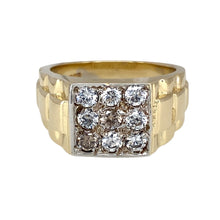 Load image into Gallery viewer, 9ct Gold &amp; Cubic Zirconia Set Signet Ring
