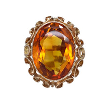 Load image into Gallery viewer, 14ct Gold &amp; Citrine Large Oval Dress Ring
