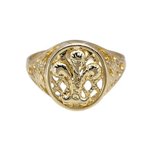 Load image into Gallery viewer, 9ct Gold Welsh Three Feather Signet Ring
