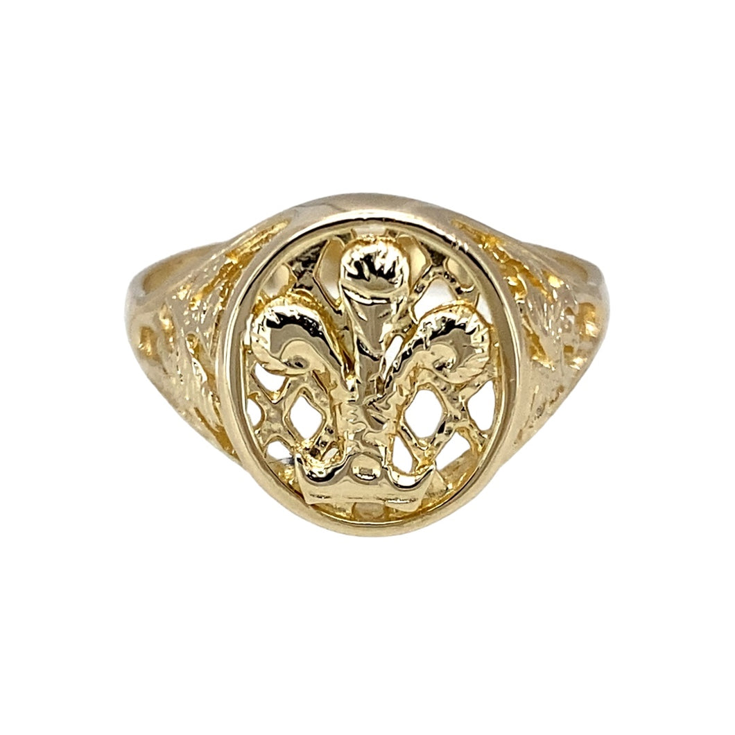 9ct Gold Welsh Three Feather Signet Ring