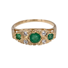 Load image into Gallery viewer, 9ct Gold Green Stone &amp; Cubic Zirconia Set Ring
