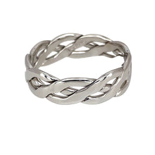 Load image into Gallery viewer, 9ct White Gold Open Celtic Weave Band Ring
