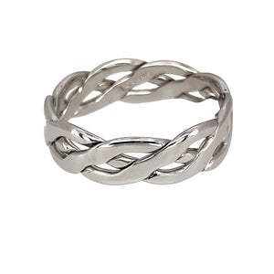 9ct White Gold Open Celtic Weave Band Ring