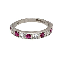 Load image into Gallery viewer, 18ct White Gold Diamond &amp; Ruby Set Band Ring
